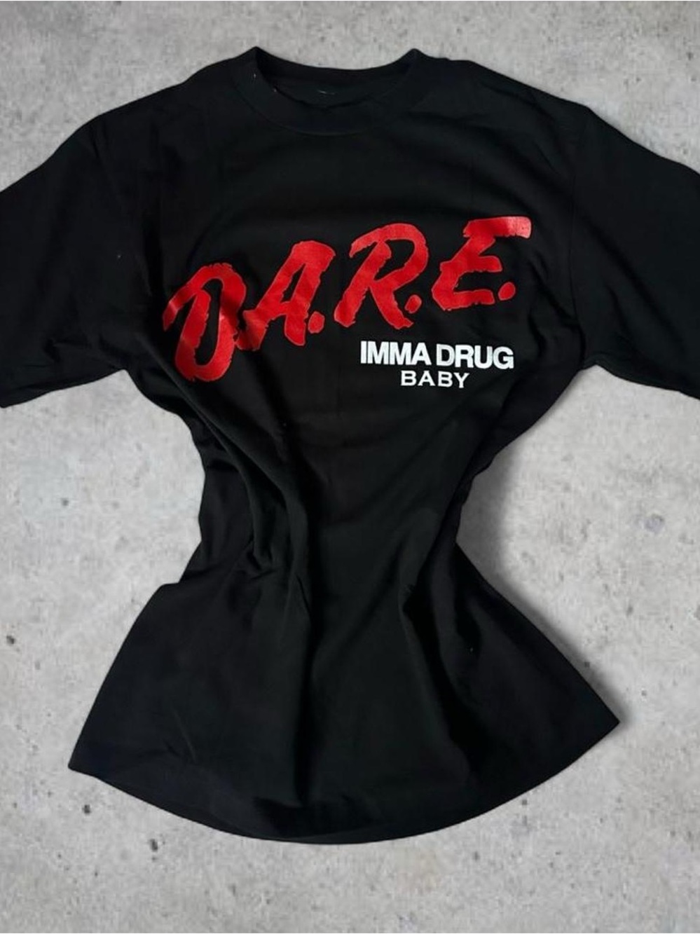 D.A.R.E. Graphic Tee in Black with Red & White Logo